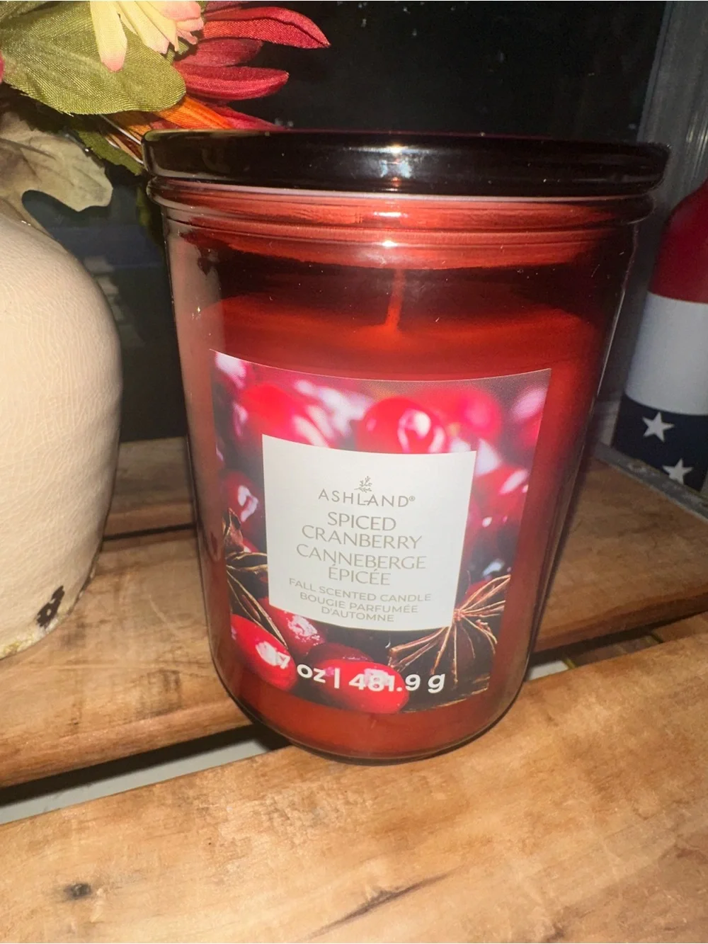 Spiced Cranberry Fall Scented Jar Candle by Ashland ~ Single Wick ~ New